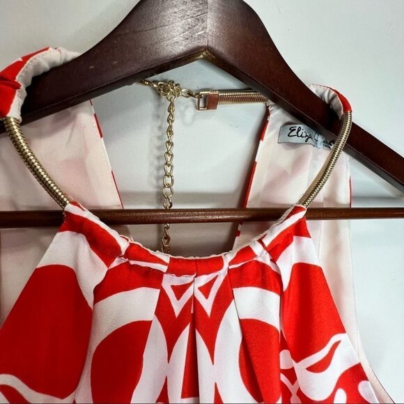 Eliza J Maxi Dress Halter Necklace Circle Abstract Print  Size 4 - Picture 8 of 12